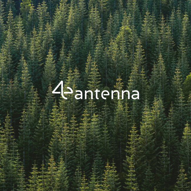 4e Antenna logo with forest background